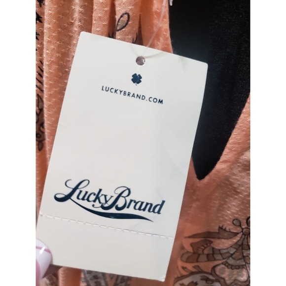 Lucky Brand Women's Peach 100% Rayon Round Neck Sleeveless Top Blouse Size L - Picture 7 of 13